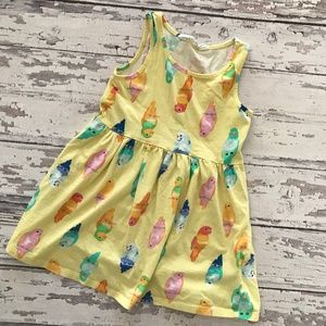 Bright Girls H&M Yellow Dress 2-4T Bird Print